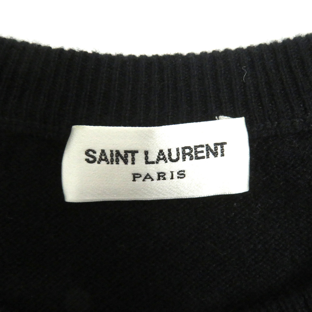 Saint Laurent(サンローラン)の極美品 SAINT LAURENT PARIS サンローランパリ 482502 カシミヤ100％ ボーダー 長袖ニット セーター ホワイト ブラック S イタリア製 正規品 メンズ メンズのトップス(ニット/セーター)の商品写真