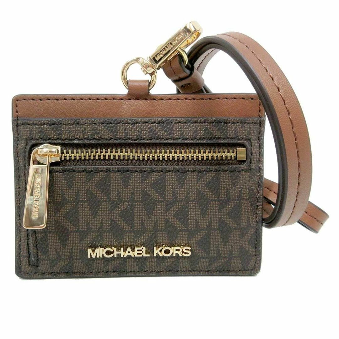 Michael Kors(マイケルコース)の【新品】マイケルコース カードケース Michael Kors ジェット セット トラベル PVC MKシグネチャー EW ランヤード ID カードホルダー ストラップ付き 35H3GTVD3B BROWN (ブラウン) アウトレット レディース JET SET TRAVEL / EW CED CS ID LA LANYARD レディースのファッション小物(名刺入れ/定期入れ)の商品写真