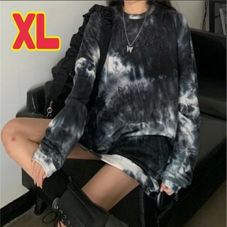 韓国 レディース 長袖 ダイダイ ロンT パンク ロック XL(Tシャツ(長袖/七分))