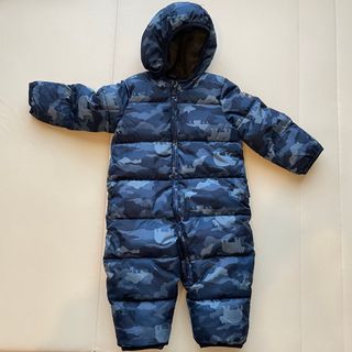 ベビーギャップ(babyGAP)の美品 baby GAP アウター ダウン ブルーミリタリー(ジャケット/コート)