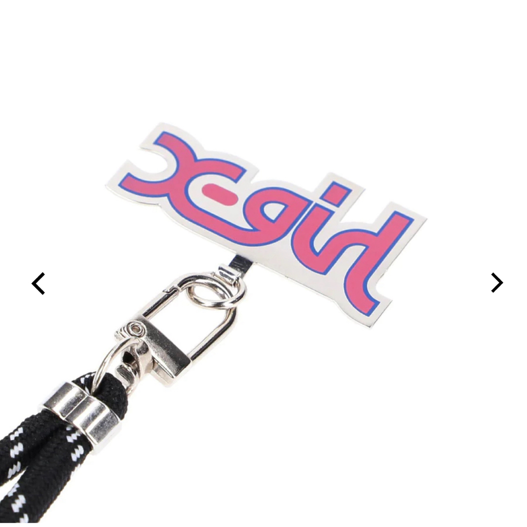 X-girl(エックスガール)のX-girl MILLS LOGO PHONE STRAP  エックスガール  スマホ/家電/カメラのスマホアクセサリー(ネックストラップ)の商品写真