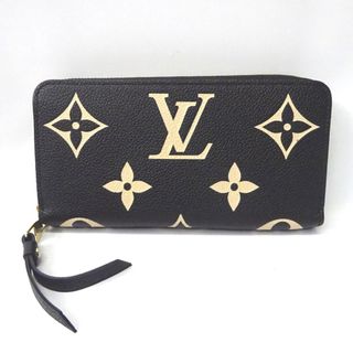 ルイヴィトン(LOUIS VUITTON)のルイ・ヴィトン 長財布 バイカラー モノグラム・アンプラント ジッピー・ウォレット M80481 ノワール/ベージュ Ft600853 中古(財布)