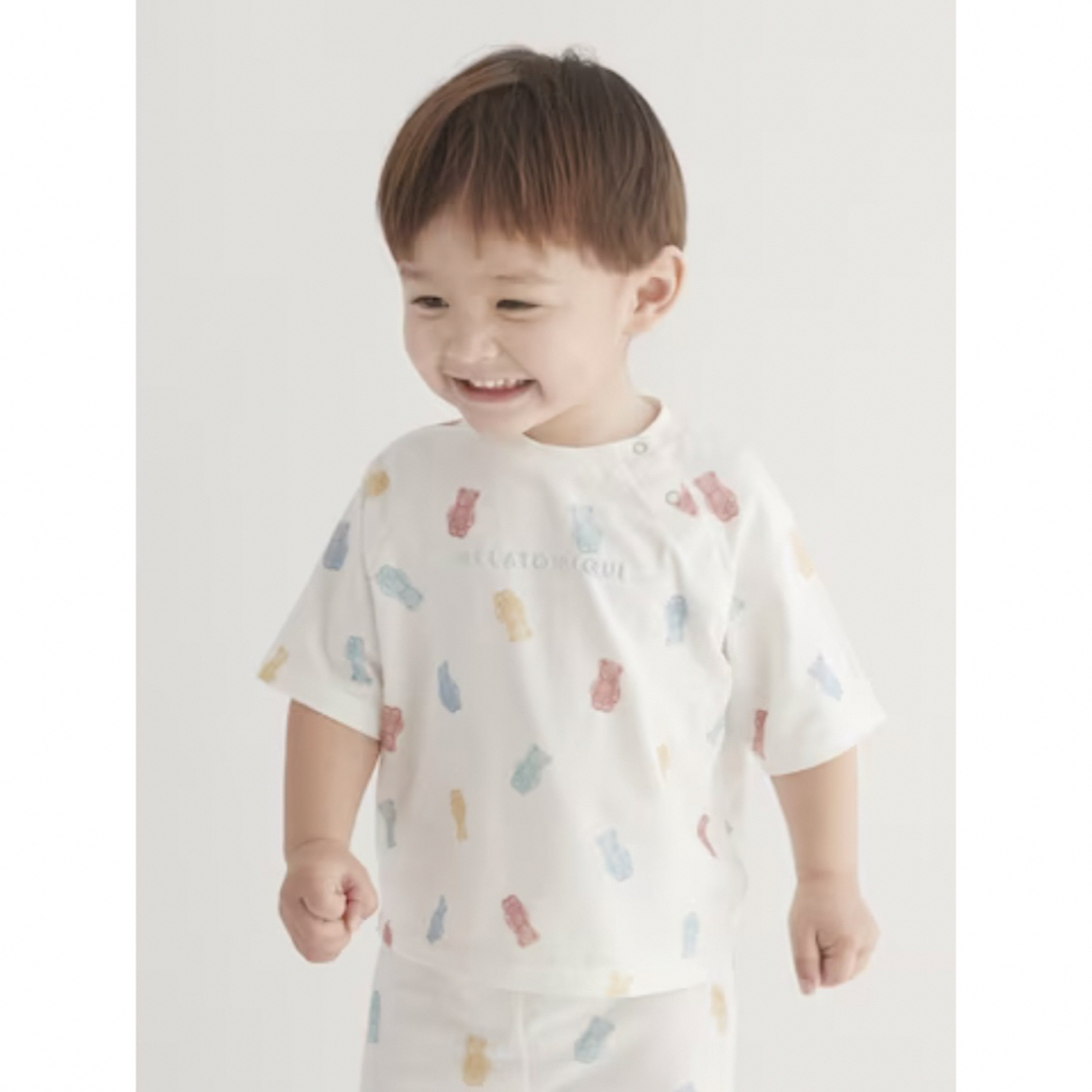 gelato pique(ジェラートピケ)のジェラートピケ BABY チューイーベア柄Tシャツ ホワイト70サイズ キッズ/ベビー/マタニティのベビー服(~85cm)(Ｔシャツ)の商品写真