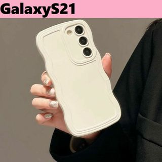 ギャラクシー(Galaxy)のGalaxyS21 ウェーブエッジ なみなみ　可愛いケース w(Androidケース)