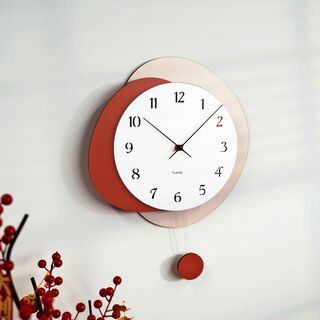 【色: ブラウンA1】掛け時計 木製 北欧 静音 掛け時計 大型 不規則な掛け時(置時計)