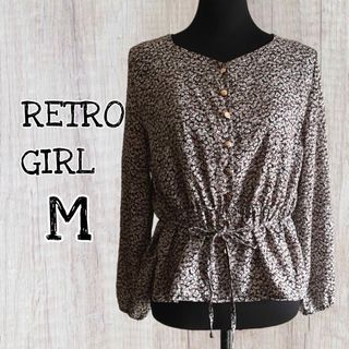 レトロガール(RETRO GIRL)のRETRO GIRL トップス ウエストリボン小花柄ブラウス Mサイズ/USED(シャツ/ブラウス(長袖/七分))