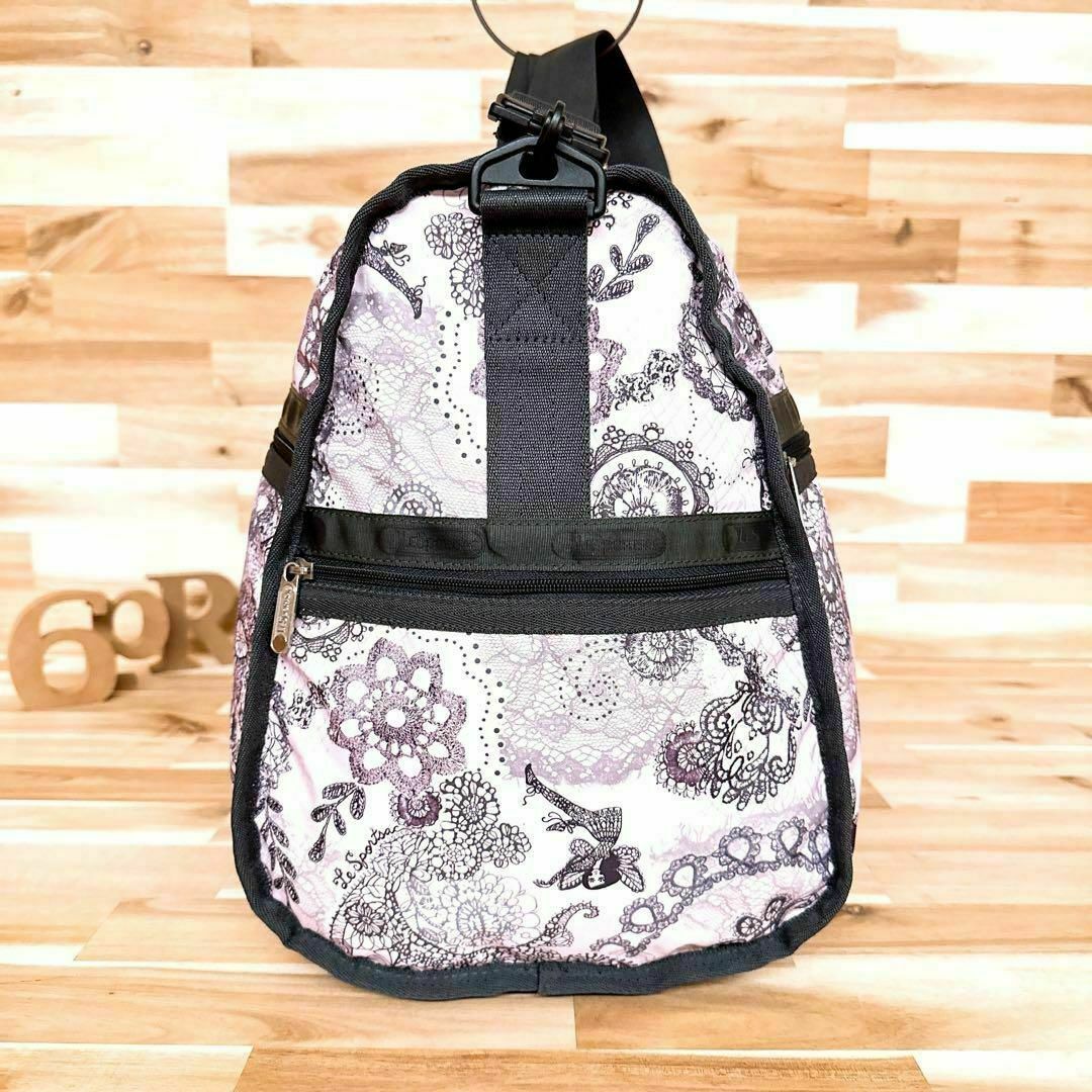 LeSportsac(レスポートサック)の【レスポートサック】花柄レース柄 フェアリー妖精 ボストンバッグ ピンク×グレー レディースのバッグ(ボストンバッグ)の商品写真