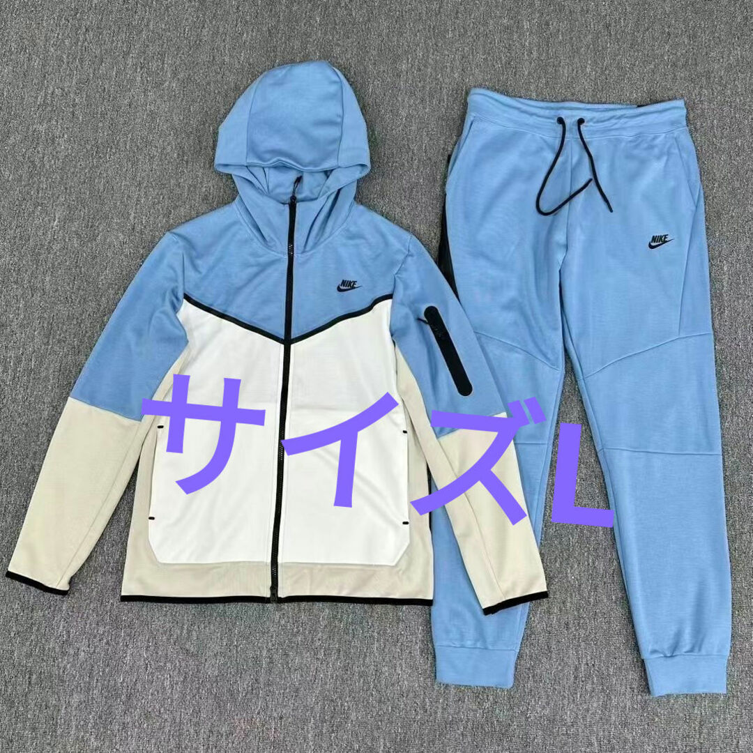 サイズL NIKE テックフリース◆上下◆セットアッ ·レイクブルー