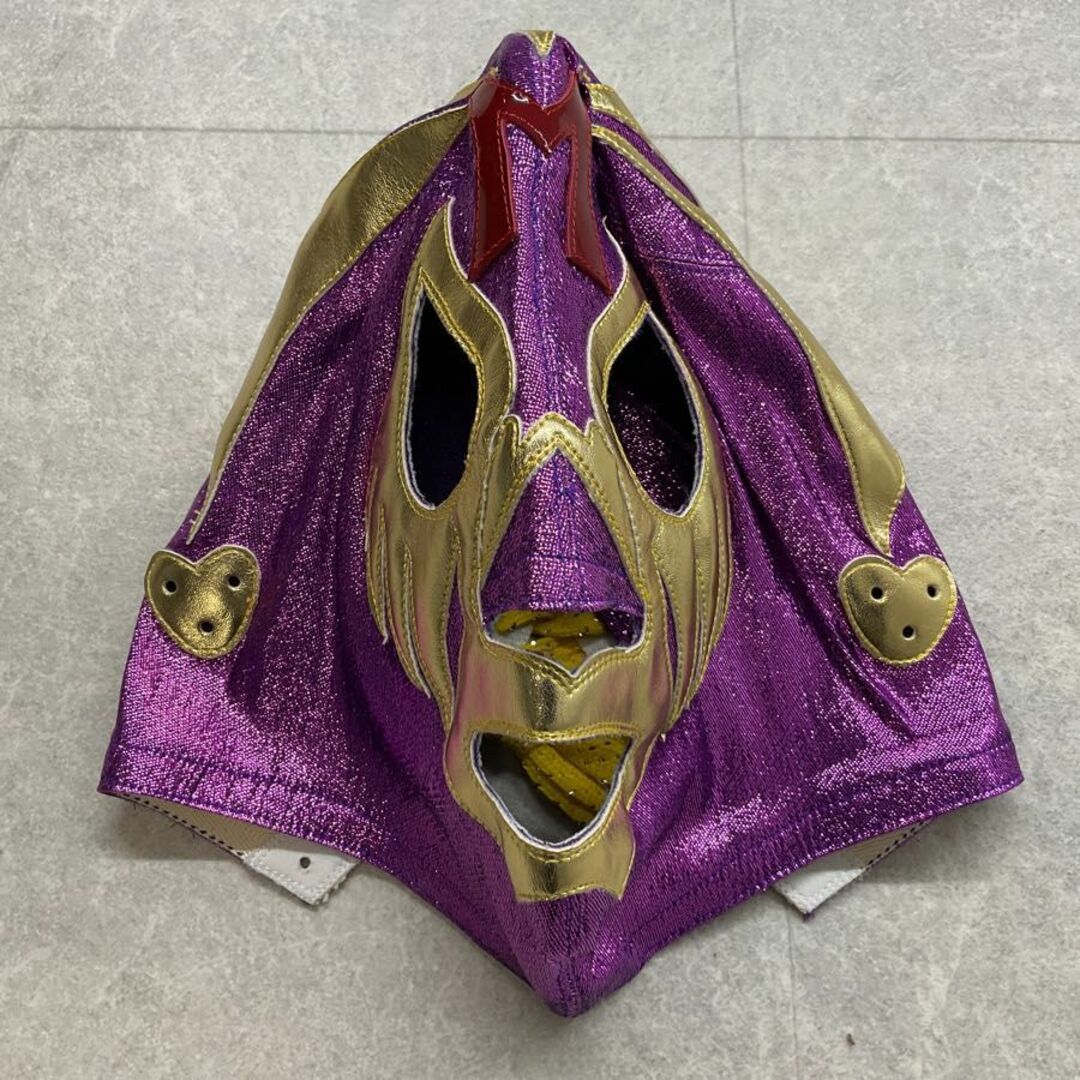 ミルマスカラス プロレスマスク 全日本プロレス 覆面 紫x金の ミルマスカラス プロレスマスク 全日本プロレス 覆面 紫x金の