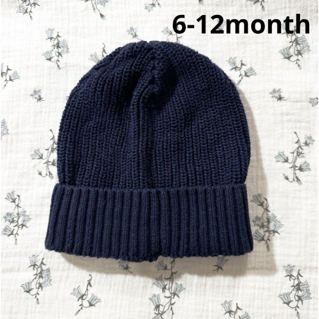 babyGAP(ベビーギャップ)の【試着のみ】ベビーギャップ ニット帽　6-12month ネイビー キッズ/ベビー/マタニティのこども用ファッション小物(帽子)の商品写真