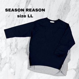 シマムラ(しまむら)のSEASON REASON しまむら　布帛切替プルオーバー　ストライプ　(Tシャツ(長袖/七分))