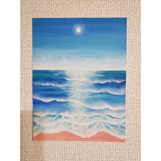 パステル画　風景画　絵画　アート　インテリア　海の絵(置物)