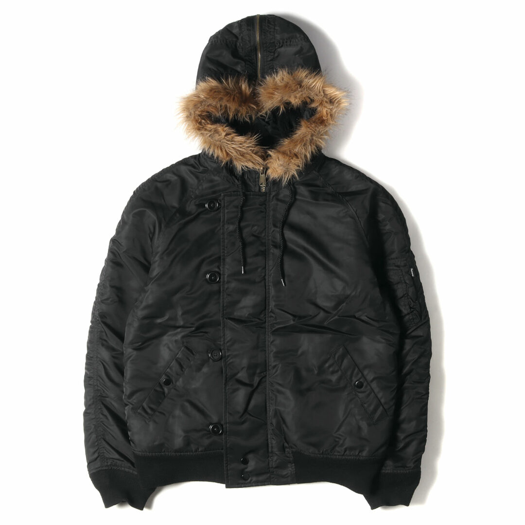 Supreme(シュプリーム)のSupreme シュプリーム ジャケット サイズ:M 14AW N-2B フライトジャケット Flight Satin N-2B Parka ブラック 黒 アウター ブルゾン 上着【メンズ】【中古】 メンズのジャケット/アウター(ミリタリージャケット)の商品写真