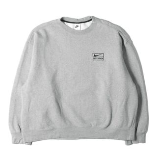 ステューシー(STUSSY)のSTUSSY ステューシー スウェット サイズ:XL 22SS NIKE ナイキ コラボロゴ刺繍 クルーネック ヘビー スウェットシャツ Crew Sweat ヘザーグレー トップス トレーナー コラボ【メンズ】【中古】(スウェット)