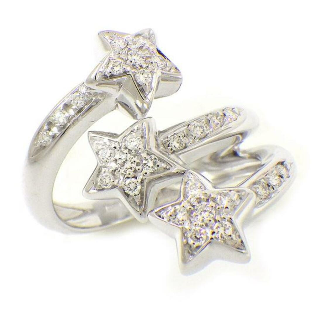 STAR JEWELRY(スタージュエリー)のスタージュエリー STAR JEWELRY リング スターモチーフ コメット 流れ星 シューティング パヴェ ダイヤモンド 計0.29ct K18WG 11号 【中古】 レディースのアクセサリー(リング(指輪))の商品写真