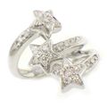 スタージュエリー STAR JEWELRY リング スターモチーフ コメット 流れ星 シューティング パヴェ ダイヤモンド 計0.29ct K18WG 11号 【中古】