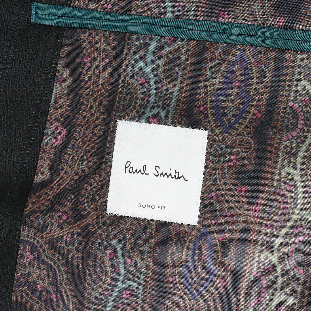 Paul Smith(ポールスミス)の美品 Paul Smith ポールスミス サイズ:XL Ermenegildo Zegna オーストラリアン ウール ストライプ 2B テーラードジャケット & スラックスパンツ / スーツ セットアップ ネイビー ブラック系 日本製【メンズ】【中古】 メンズのスーツ(セットアップ)の商品写真