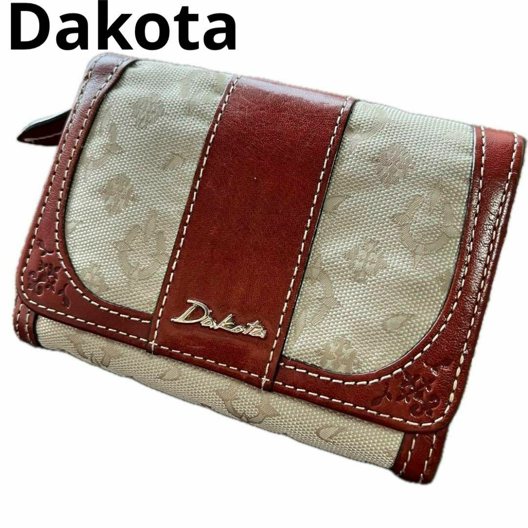 Dakota(ダコタ)の【未使用品級】Dakota 二つ折り財布 キャンバス レザー ロゴ 型押し レディースのファッション小物(財布)の商品写真