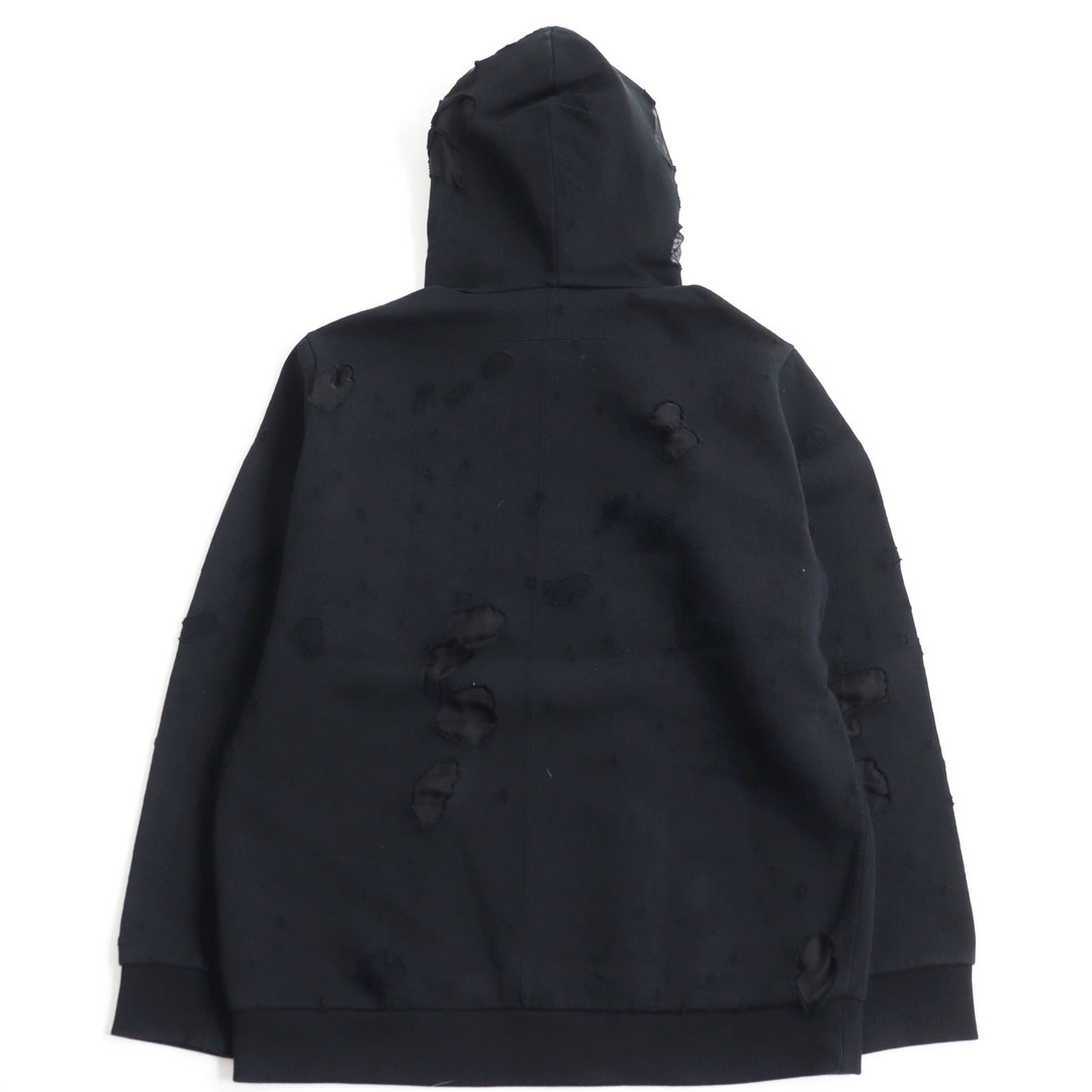 GIVENCHY(ジバンシィ)の【ドンドン見直し】美品 GIVENCHY ジバンシィ BM703A3Y0S コットン100% Destroyed Logo Pullover/デストロイ ロゴプルオーバー ダメージ パーカー/フ―ディー ブラック L 正規品 メンズ メンズのトップス(パーカー)の商品写真