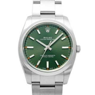 ロレックス(ROLEX)のロレックス ROLEX オイスターパーペチュアル 114200 オリーブグリーン文字盤 中古 腕時計 メンズ(腕時計(アナログ))