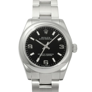 ロレックス(ROLEX)のロレックス ROLEX オイスターパーペチュアル 177200 ブラック/アラビア文字盤 中古 腕時計 レディース(腕時計)
