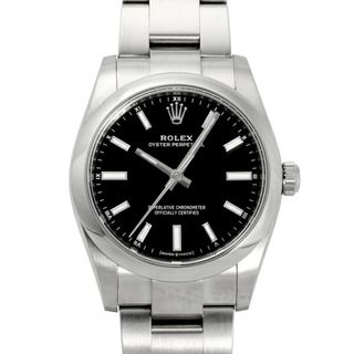 ロレックス(ROLEX)のロレックス ROLEX オイスターパーペチュアル 34 124200 ブライトブラック文字盤 中古 腕時計 メンズ(腕時計(アナログ))