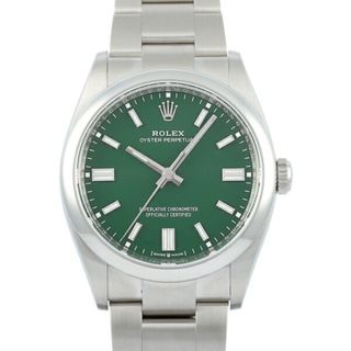 ロレックス(ROLEX)のロレックス ROLEX オイスターパーペチュアル 36 126000 グリーン/バー文字盤 中古 腕時計 メンズ(腕時計(アナログ))