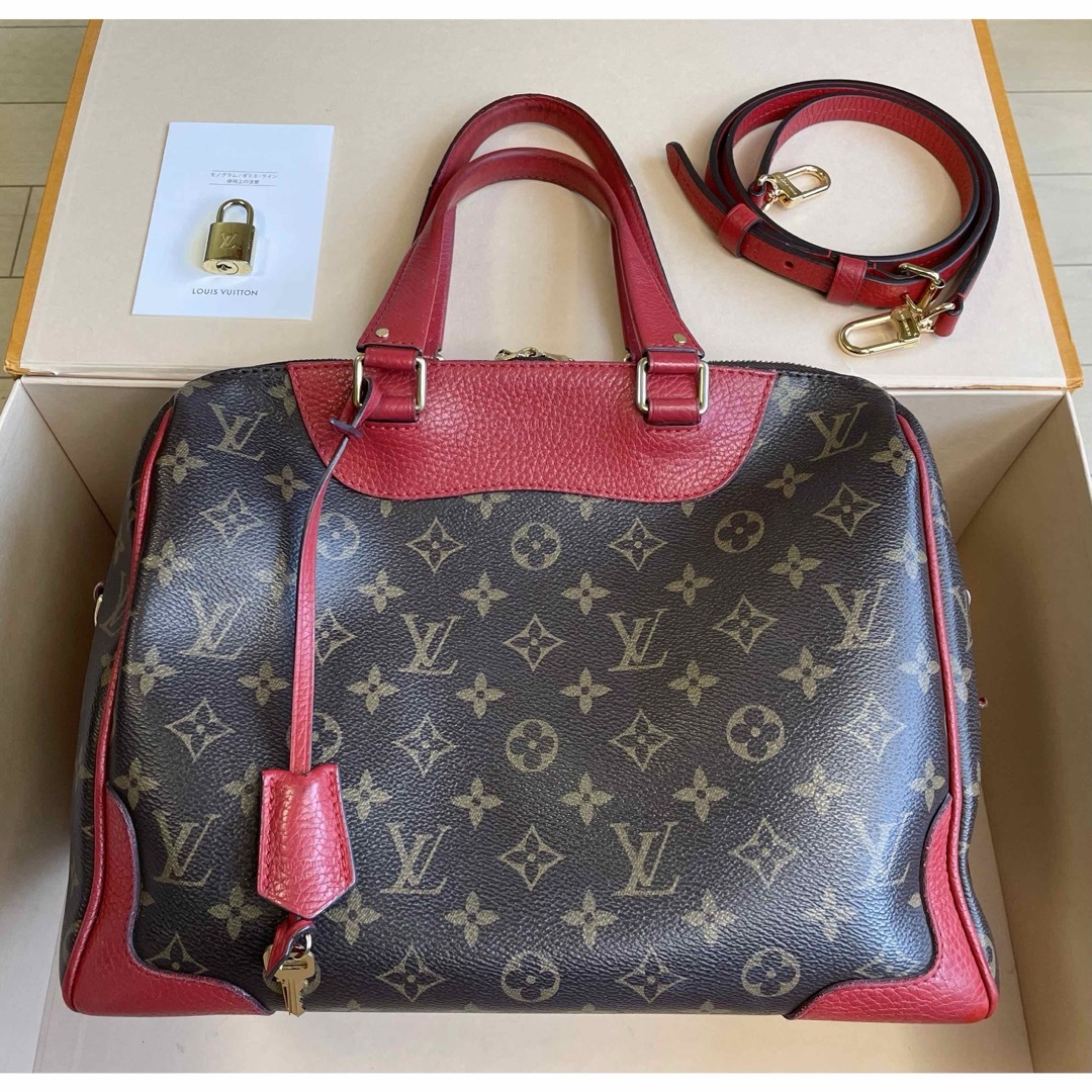 LOUIS VUITTON(ルイヴィトン)のLouis Vuitton Letero モノグラム ハンドバッグ レッド レディースのバッグ(ハンドバッグ)の商品写真