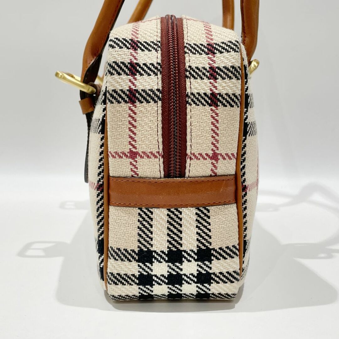 公式初売 BURBERRY ショルダーバッグ チェック ロゴ 肩掛け ボストン ウール レザー