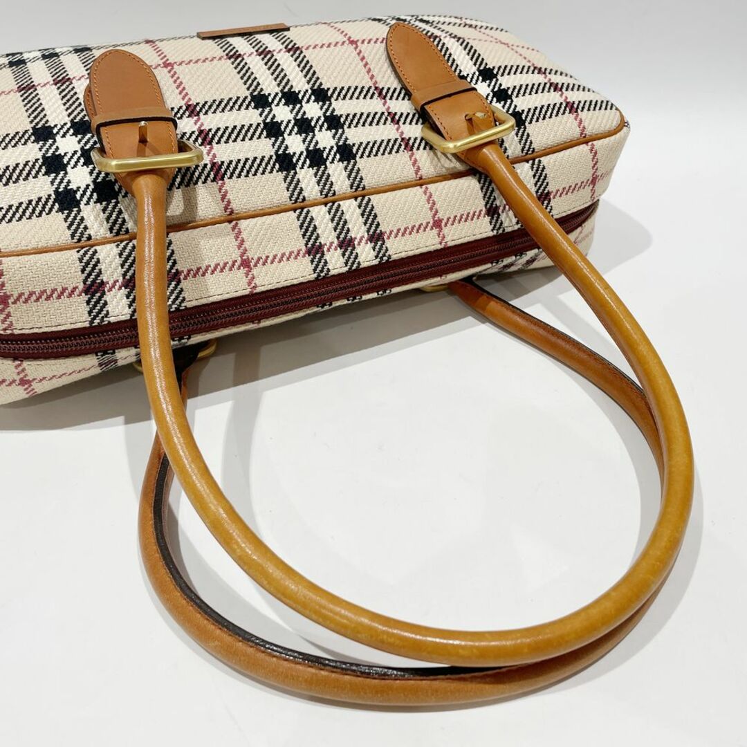 BURBERRY(バーバリー)のBURBERRY ショルダーバッグ チェック ロゴ 肩掛け ボストン ウール レザー レディースのバッグ(ショルダーバッグ)の商品写真