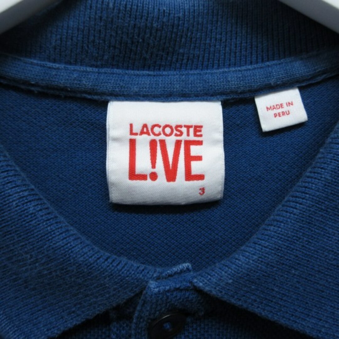 LACOSTE L!VE(ラコステライブ)のラコステ ライブ Lacoste L!VE ポロシャツ 半袖 ブルー サイズ3 メンズのトップス(ポロシャツ)の商品写真