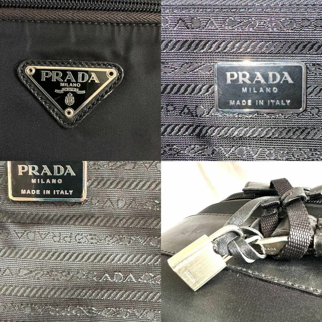 PRADA(プラダ)のPRADA プラダ キャリーバッグ バック 三角ロゴ ハンドル収納 鍵 ブラック レディースのバッグ(スーツケース/キャリーバッグ)の商品写真