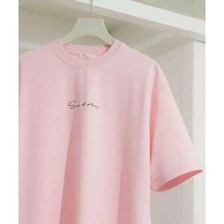 センスオブプレイスバイアーバンリサーチ(SENSE OF PLACE by URBAN RESEARCH)の【PINK】『WEB/一部店舗限定カラー』シシュウポンチTシャツ(5分袖)(Tシャツ/カットソー(半袖/袖なし))