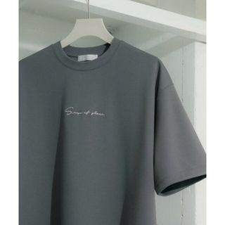 センスオブプレイスバイアーバンリサーチ(SENSE OF PLACE by URBAN RESEARCH)の【CHARCOAL】『WEB/一部店舗限定カラー』シシュウポンチTシャツ(5分袖)(Tシャツ/カットソー(半袖/袖なし))