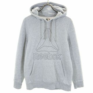 リーボック(Reebok)のリーボック 長袖 スウェットパーカー S グレー Reebok 裏起毛 メンズ 古着 【240312】(パーカー)