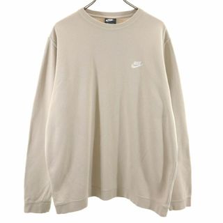 ナイキ(NIKE)のナイキ 長袖 スウェット トレーナー XL ベージュ系 NIKE 裏起毛 メンズ 古着 【240312】(スウェット)