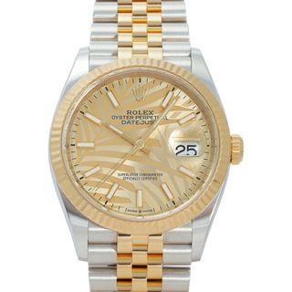 ロレックス(ROLEX)のロレックス ROLEX デイトジャスト 36 パームモチーフ 126233 ゴールデン/バー文字盤 中古 腕時計 メンズ(腕時計(アナログ))