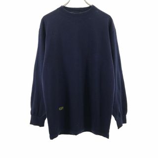 ヴァレンティノ ジーンズ イタリア製 ウール 長袖 セーター M ネイビー VALENTINO JEANS ニット メンズ 古着 【240312】