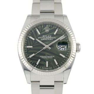 ロレックス(ROLEX)のロレックス ROLEX デイトジャスト 36 126234 オリーブグリーン/バー文字盤 中古 腕時計 メンズ(腕時計(アナログ))