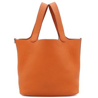 エルメス(Hermes)のエルメス HERMES ハンドバッグ ピコタンロックMM  トリヨンクレマンス オレンジ シルバー金具 U刻印(2022年製) 【箱】【中古】(ハンドバッグ)