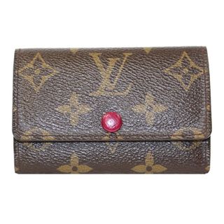 ルイヴィトン(LOUIS VUITTON)のLOUIS VUITTON ルイヴィトン ミュルティクレ6 M60701 モノグラム×フューシャ ワインレッド系 レディース メンズ ウィメンズ ユニセックス ブランド LV キーケース 可愛い 小物 鍵【中古】松前R56号店(財布)