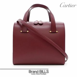 カルティエ(Cartier)の未使用品 カルティエ マストライン ハンドバッグ ショルダーバッグ 2way レザー ボルドー ゴールド金具 肩掛け(ハンドバッグ)