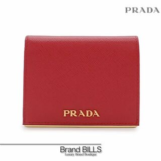 プラダ(PRADA)の未使用品 プラダ 二つ折り財布 コンパクトウォレット 1MV204 サフィアーノ メタル フォーコ レッド ゴールド金具(財布)