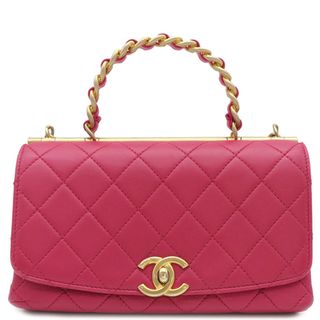 シャネル(CHANEL)のシャネル CHANEL 2WAYバッグ マトラッセ 20 トップハンドル レザー ピンク マットゴールド金具 ピンク ハンドバッグ  30****** 【箱】【中古】(ショルダーバッグ)