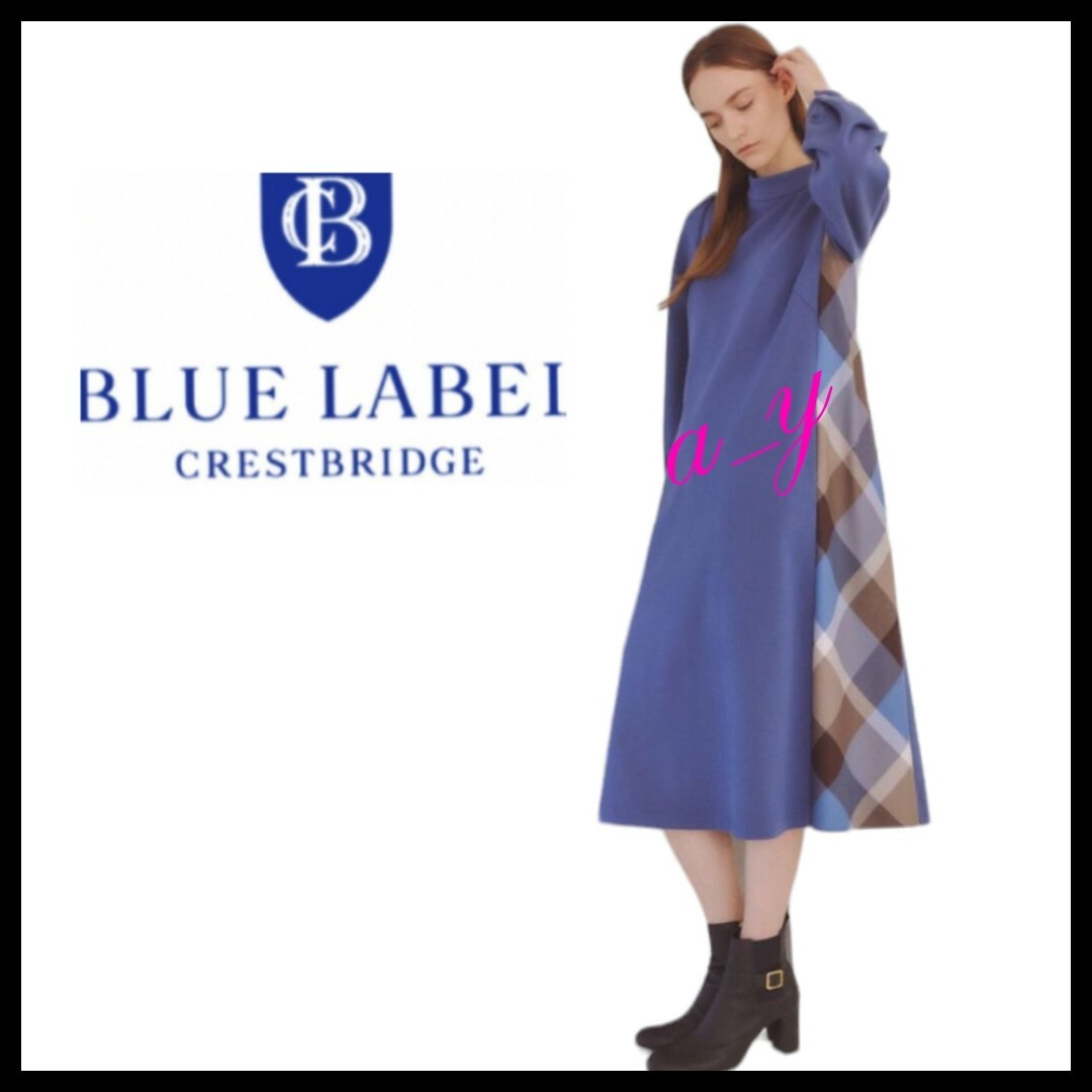 BLUE LABEL CRESTBRIDGE(ブルーレーベルクレストブリッジ)の【毛羽立ち】ブルーレーベルクレストブリッジ☆ウールミックスポンチドレス レディースのワンピース(ひざ丈ワンピース)の商品写真