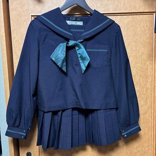 セーラー服 上下セット 本物 緑 紺(コスプレ)