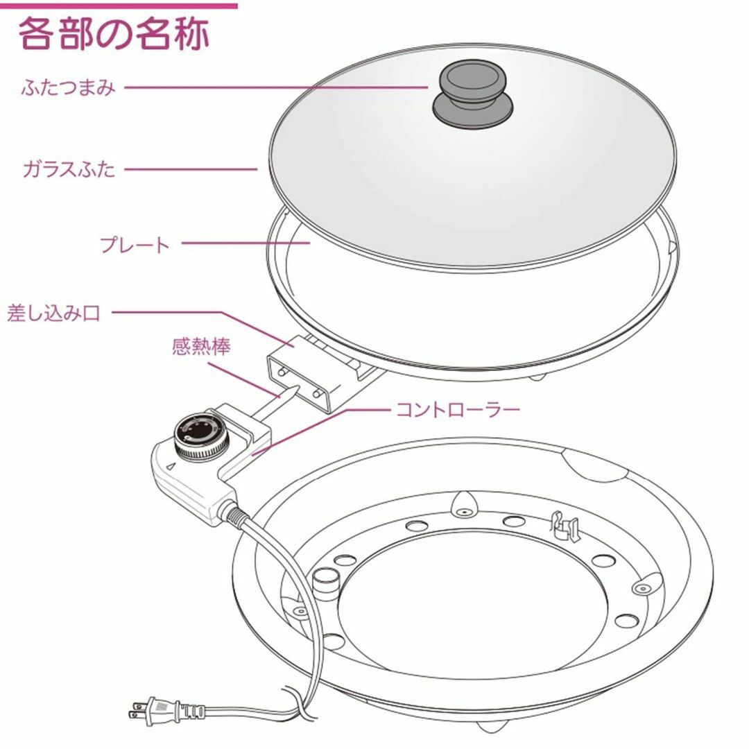 オーム電機 ホットプレート フッ素加工 [品番]08-1264 黒 スマホ/家電/カメラの生活家電(その他)の商品写真