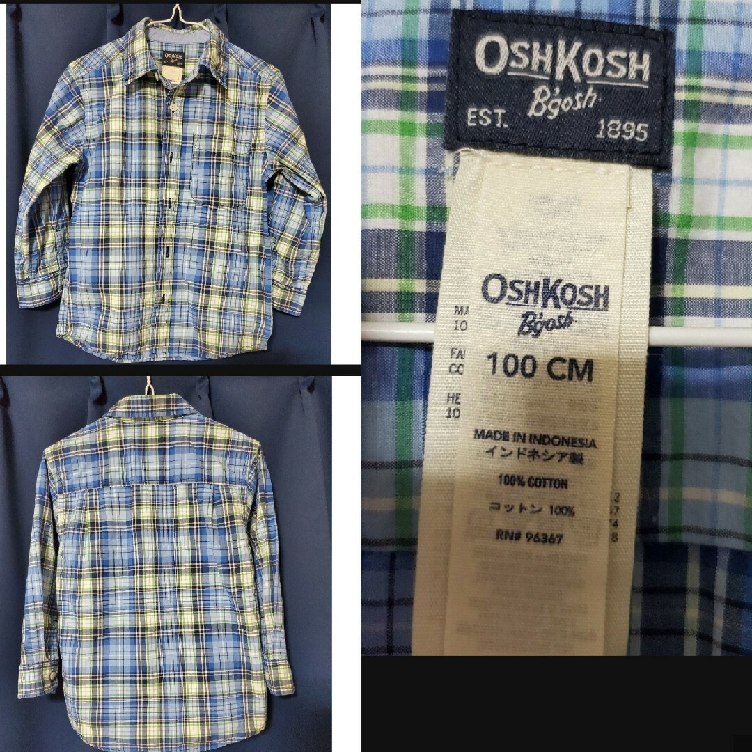 OshKosh(オシュコシュ)のサイズ100☆OshKoshシャツ&CONVERSEハーフパンツ キッズ/ベビー/マタニティのキッズ服男の子用(90cm~)(Tシャツ/カットソー)の商品写真