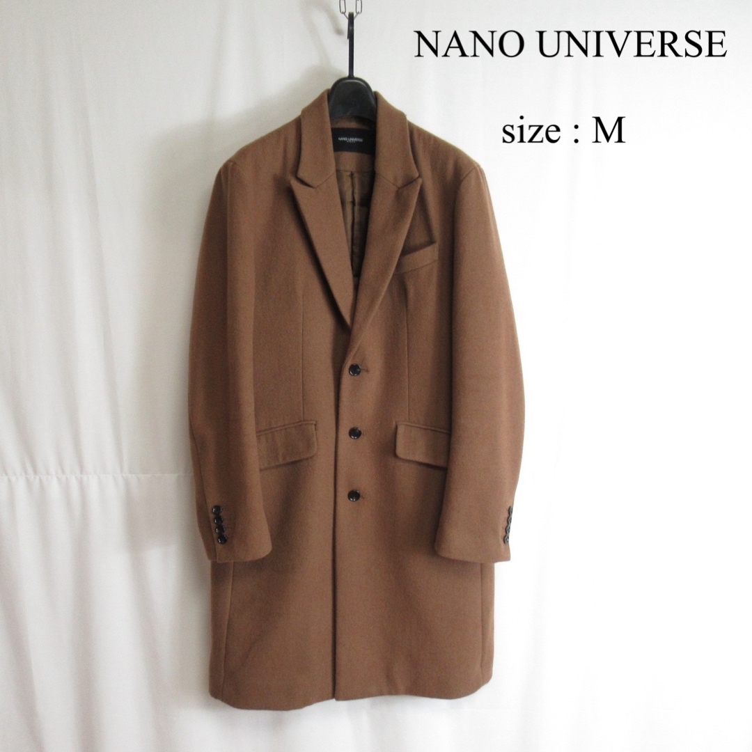 nano・universe(ナノユニバース)のNANO UNIVERSE ウール チェスター コート アウター ジャケット M メンズのジャケット/アウター(チェスターコート)の商品写真