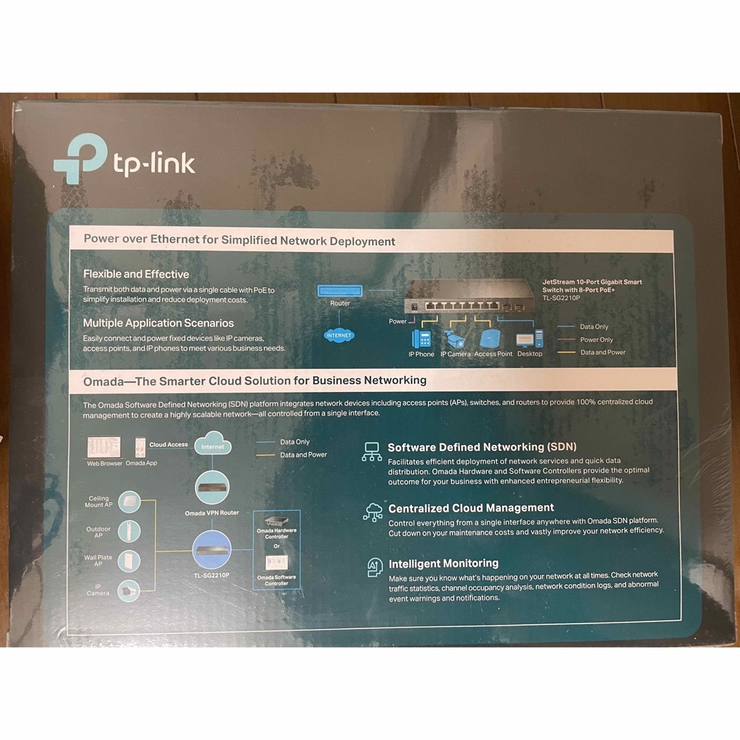 TP-Link(ティーピーリンク)のTP-LINK TL-SG2210P UN JetStream 8-Port G スマホ/家電/カメラのPC/タブレット(PC周辺機器)の商品写真